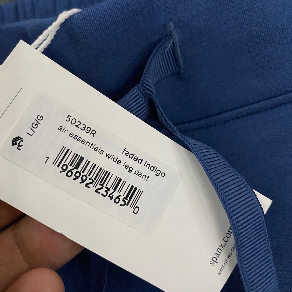 Spanx AirEssentials Pant Womens Large Blue Wide Leg Drawstring Athleisure - Picture 3 of 10